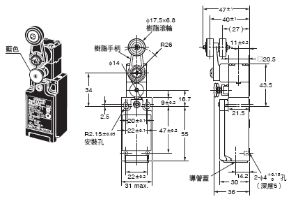 D4N-[]R 外觀尺寸 1 