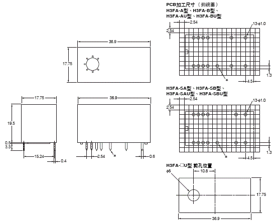 H3FA 外觀尺寸 1 