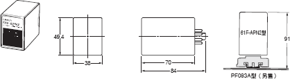 61F-AN 外觀尺寸 2 