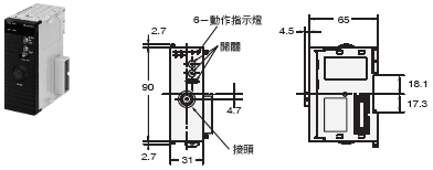 CJ1W-V680C11 / V680C12 外觀尺寸 1 