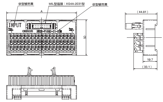 XW2R （PLC連接型） 外觀尺寸 3 