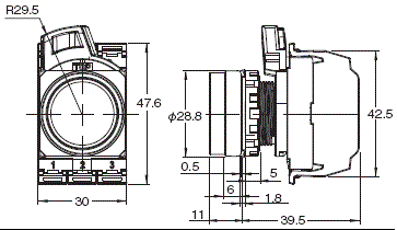 A22NN / A22NL 外觀尺寸 3 