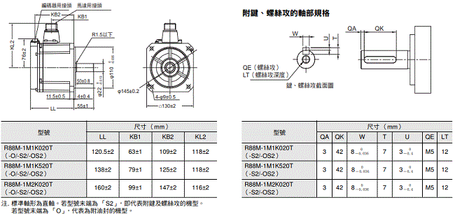 R88M-1[] / R88D-1SN[]-ECT 外觀尺寸 33 