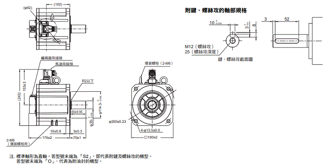 R88M-1[] / R88D-1SN[]-ECT 外觀尺寸 45 